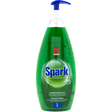 SPARK активен концентрат за съдове 1 л - с аромат на  краставица и бадем