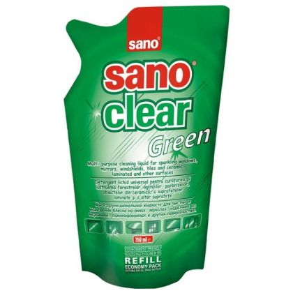 SANO препарат за прозорци 750 мл пълнител - Green