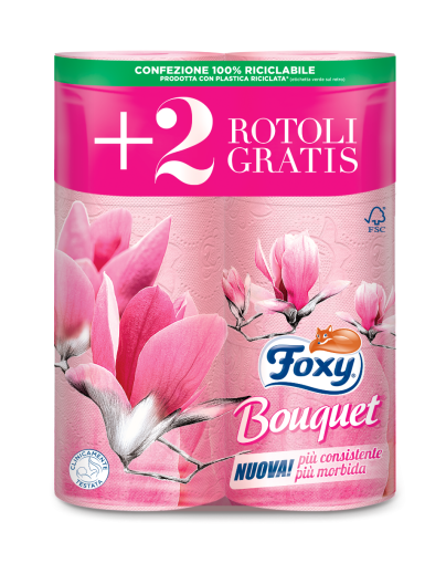 FOXY супер мека, цветна и ароматна тоалетна хартия 3 пласта / 6 ролки - розова 