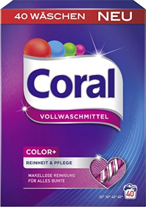 CORAL прах за пране Color 2,4 кг./40 пр. (за цветно) Germany