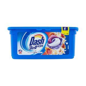 Dash 3in1 капсули за пране 27 бр - универсални, аромат Ambra