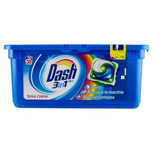 Dash 3in1 капсули за пране 30 бр  - Salva Colore