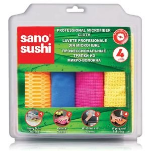 SANO Sushi професионални микрофибърни кърпи за всички повърхности 4 бр. 