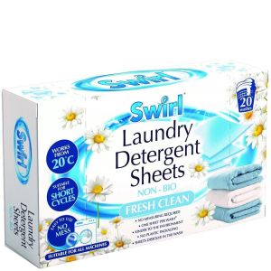 SWIRL БИО листове за пране вместо перилен препарат 20 бр - аромат Fresh Clean