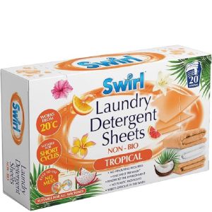 SWIRL БИО листове за пране вместо перилен препарат 20 бр - аромат TROPICAL