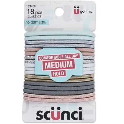 Scunci No-Damage ластици за коса в пастелни цветове - Комплект от 18 броя