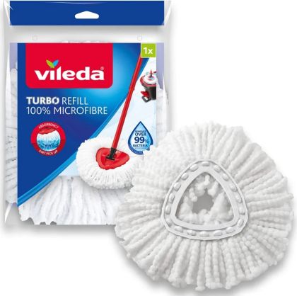  Vileda Turbo резервен накрайник бърсалка за моп - чисто бял