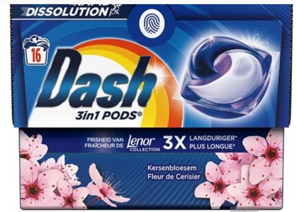 DASH 3 в 1 PODS капсули за пане 16 бр- Цвят от Череша