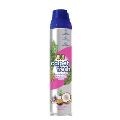 1001 Carpet Fresh ароматизираща пяна за килими, мокети, дамаски - екзотични плодове и кокос- без отмиване