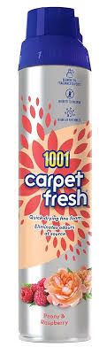 1001 Carpet Fresh ароматизираща пяна за килими, мокети, дамаски - Божур и малина- без отмиване