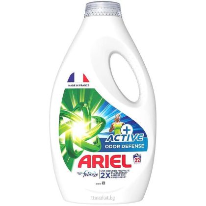 Ariel Active Odor Defense With Touch of Febreze течен перилен препарат 990мл, 22 пранета