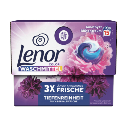 Lenor Pods Amethyst капсули за цветно пране 15 бр. картон кутия Ametist - цветно