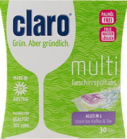 CLARO МULTI ECO таблетки за съдомиялна 30 броя