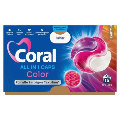 CORAL капсули за цветно пране 15 пранета