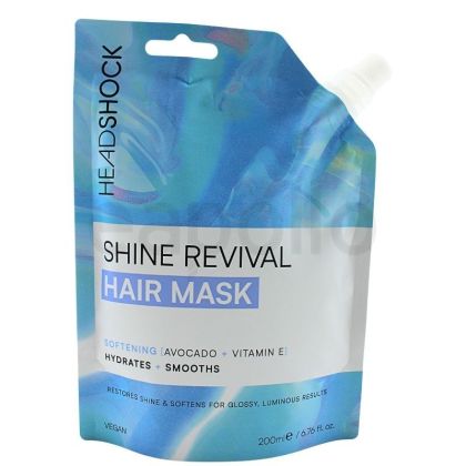 HEADSHOCK Shine Revival омикотяваща и хидратираща маска за коса с авокадо и витамин Е , 200 мл 