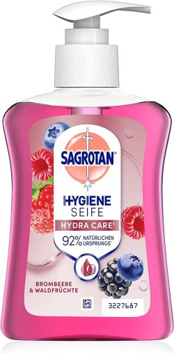 SAGROTAN антибактериален течен сапун помпа - горски плодове - 250 мл. 