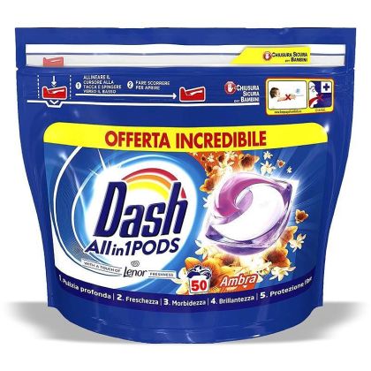 DASH All in 1 Pods капсули за пране 50 броя - Ambra
