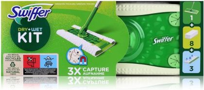 Swiffer комплект моп с дръжка + 3 мокри кърпи