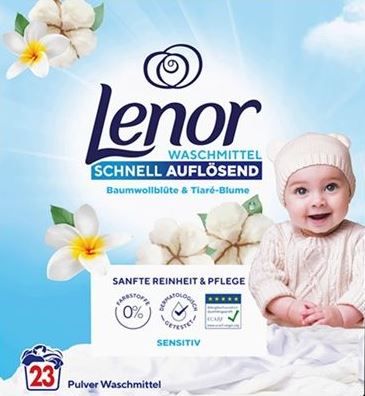 Lenor прах за пране 1,265кг / 23 пранета -Sensitive