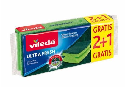 Vileda Ultra Fresh гъба с канал 2 + 1 брой безплатно