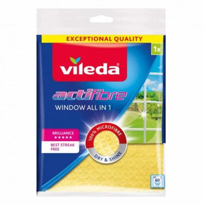  Vileda Verti Actifibre кърпа за стъкла и прозорци - 32х34,5 см - 1 брой 