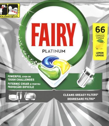 Fairy Platinum таблетки съдомиална 66 броя - Лимон