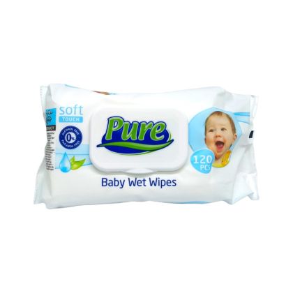 PURE бебешки мокри кърпички с капак 120 броя