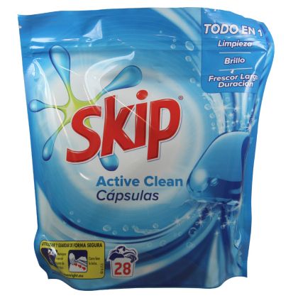 SKIP Active Clean капсули за пране 28 бр.