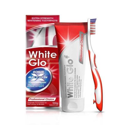 White Glo 150g за екстремно избелване + подарък 2 четки