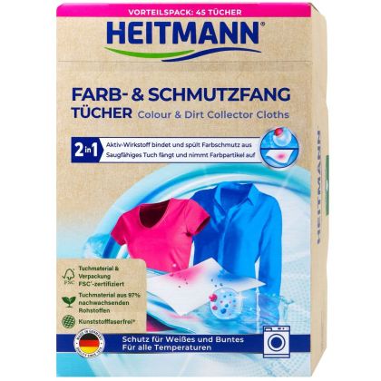 HEITMANN цветоулавящи кърпички за пране 45бр.