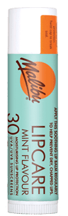 MALIBY балсам за устни със слънчева защита SPF30 - мента