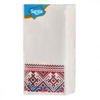 Салфетки SANTIA лукс сгънати, с принт българска шевица 40 бр. 