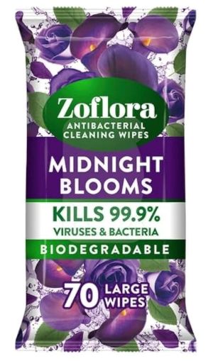 Zoflora мокри кърпи антибактериални 70 бр - Midnight Blooms