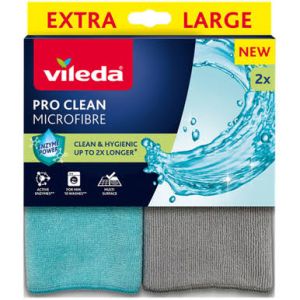 VILEDA микрофибърна кърпа 2 броя - 30 x 34 см - синя и сива