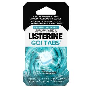 LISTERINE GO tabs дъвчащи таблетки за почистване на зъби 8 бр.