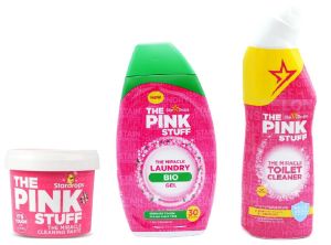 Пакет StarDrops The Pink Stuff: паста 850 гр, WC препарат, перилен п-т BIO (срещу петна) + Подарък