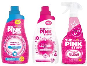 Пакет StarDrops The Pink Stuff: перилен п-т Сензитив, Омекотител и Спрей за петна + Подарък