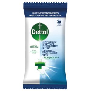 Dettol антибактериални мокри кърпи за всички измивни повърхности 36 бр.