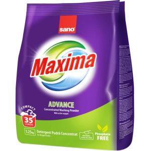 SANO Максима прах за пране 1.25 кг / 35 пр. - универсален Advance Oxigen Activ