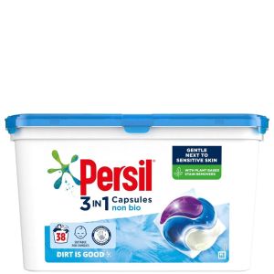 Persil 3in1 NON BIO Sensitive капсули за всеки цвят пране 38 бр - за бебешка и чувствителна кожа