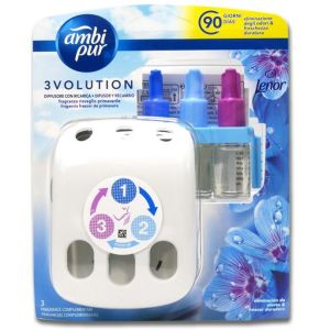 Ambi Pur 3volution ароматизатор машинка и пълнител 20 мл - редува три различни миризми 90 дни - Lenor Primavera