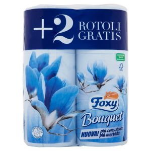 FOXY супер мека, цветна и ароматна тоалетна хартия 3 пласта / 6 ролки - синя