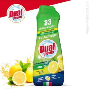 Dual Power All in1 гел за съдомиялна 1 литър / 50 изм - Лимон