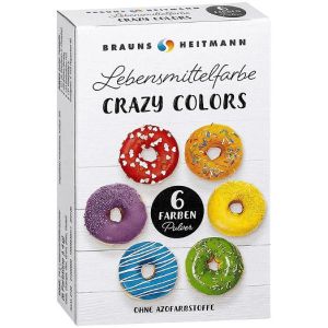 HEITMANN хранителна боя за сладкиши и напитки Crazy Colours, шест цвята, 6x4 гр